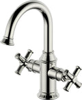 2 Handle Bathroom Sink Faucet, Single Hole Vanity Bathroom Lavatory Faucet,Swivel 360 Degree Spout,with Water Supply Line,Polished Nickel,BTF-2018-PN