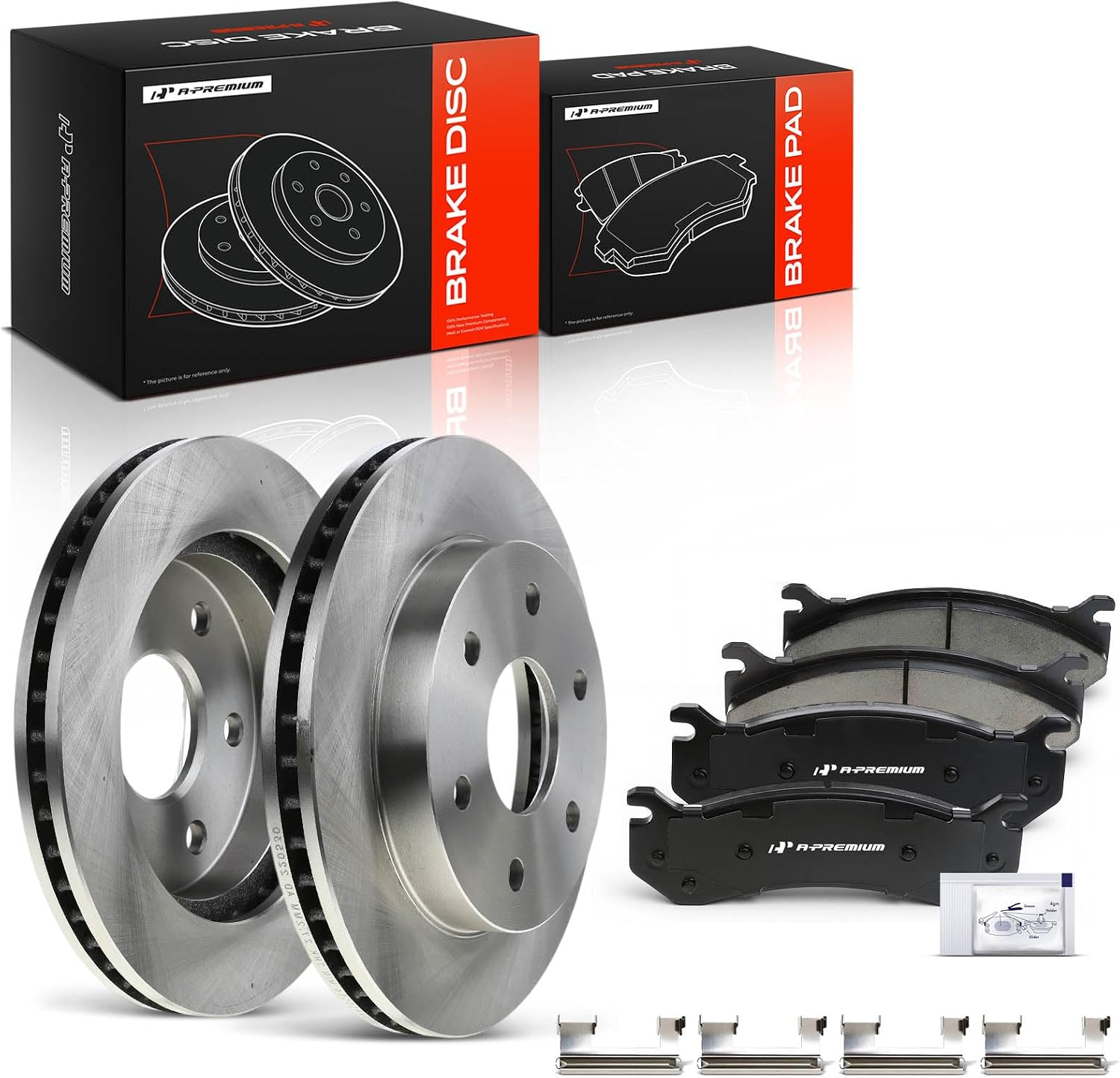 A-Premium 12.00 inch (304.70mm) Front Vented Disc Brake Rotors + Ceramic Pads Kit Compatible with Cadillac, Chevy & GMC Models - Escalade (EXT/ESV), Silverado, Tahoe, Express, Suburban, Sierra, Yukon