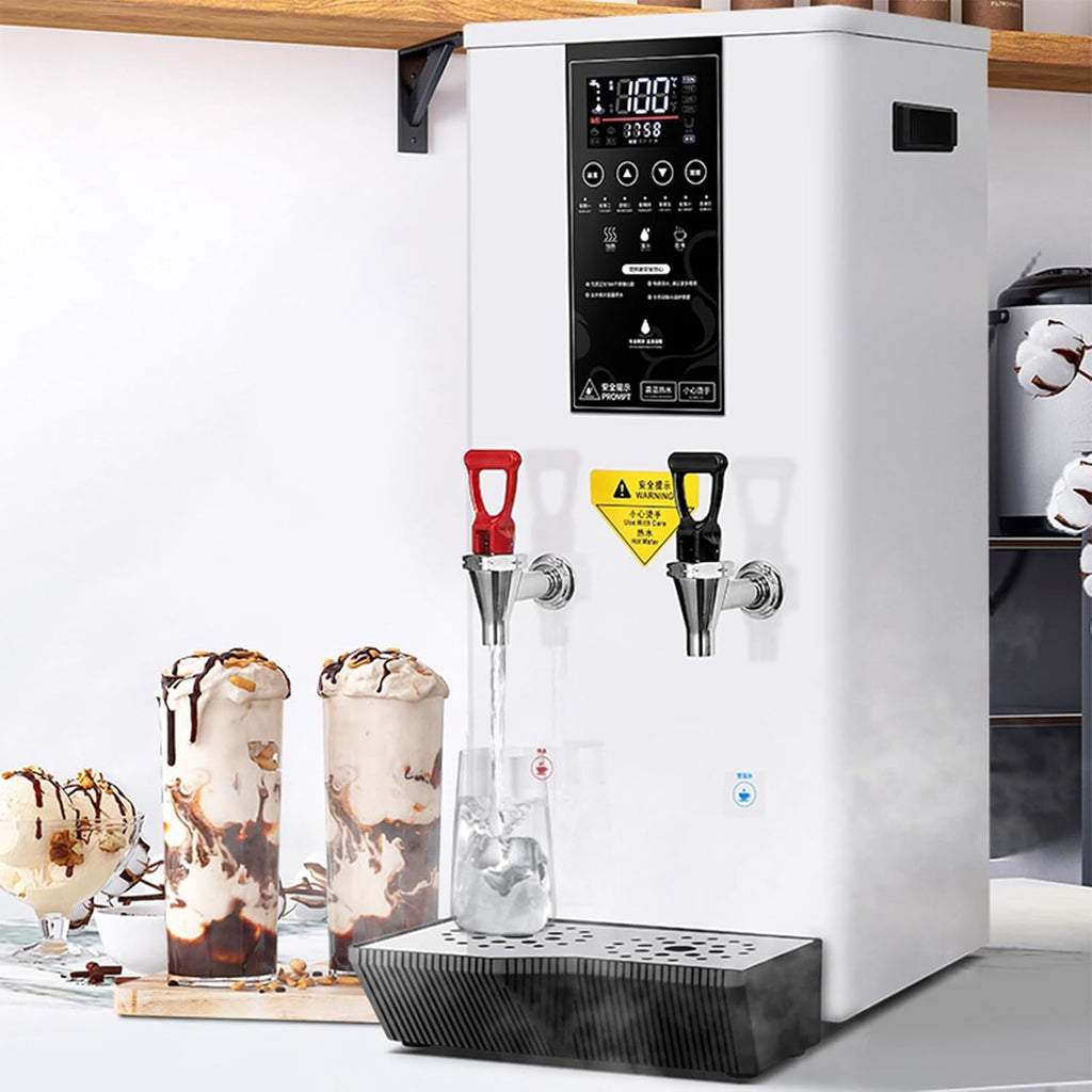 Electric Commercial Hot Water Dispenser 3000W, 45 L/H Countertop Water Boiler for Hot Drinks, Water Boiler Dispenser with LCD Touch Screen,White-Cold hot