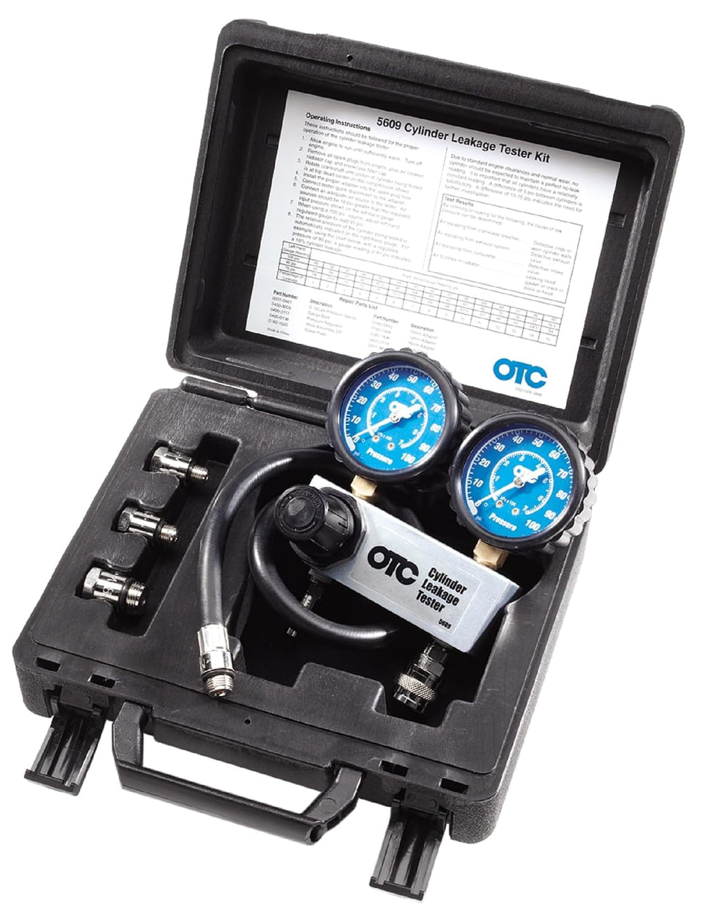 OTC 5609 Cylinder Leakage Tester Kit - Quickly Diagnose Internal Engine Problems like Bad Rings, Valves, and Leaking Head Gaskets