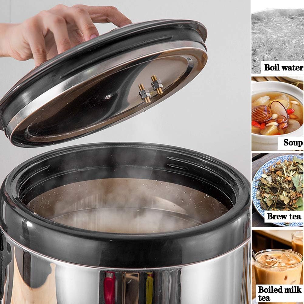 Juice Dispenser Beverage Dispenser, Commercial Hot Water Urn Dispenser with Temperature Control for Coffee, Double Wall Stainless Steel Coffee Urn Thermo-Pot Boiler & Warmer