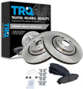 TRQ Front Ceramic Brake Pad and Rotor Set Compatible with 08-19 Toyota Highlander 11-20 Toyota Sienna 10-15 Lexus RX350 10-15 Lexus RX450h 15-17 NX200t 18-21 NX300 15-20 NX300h
