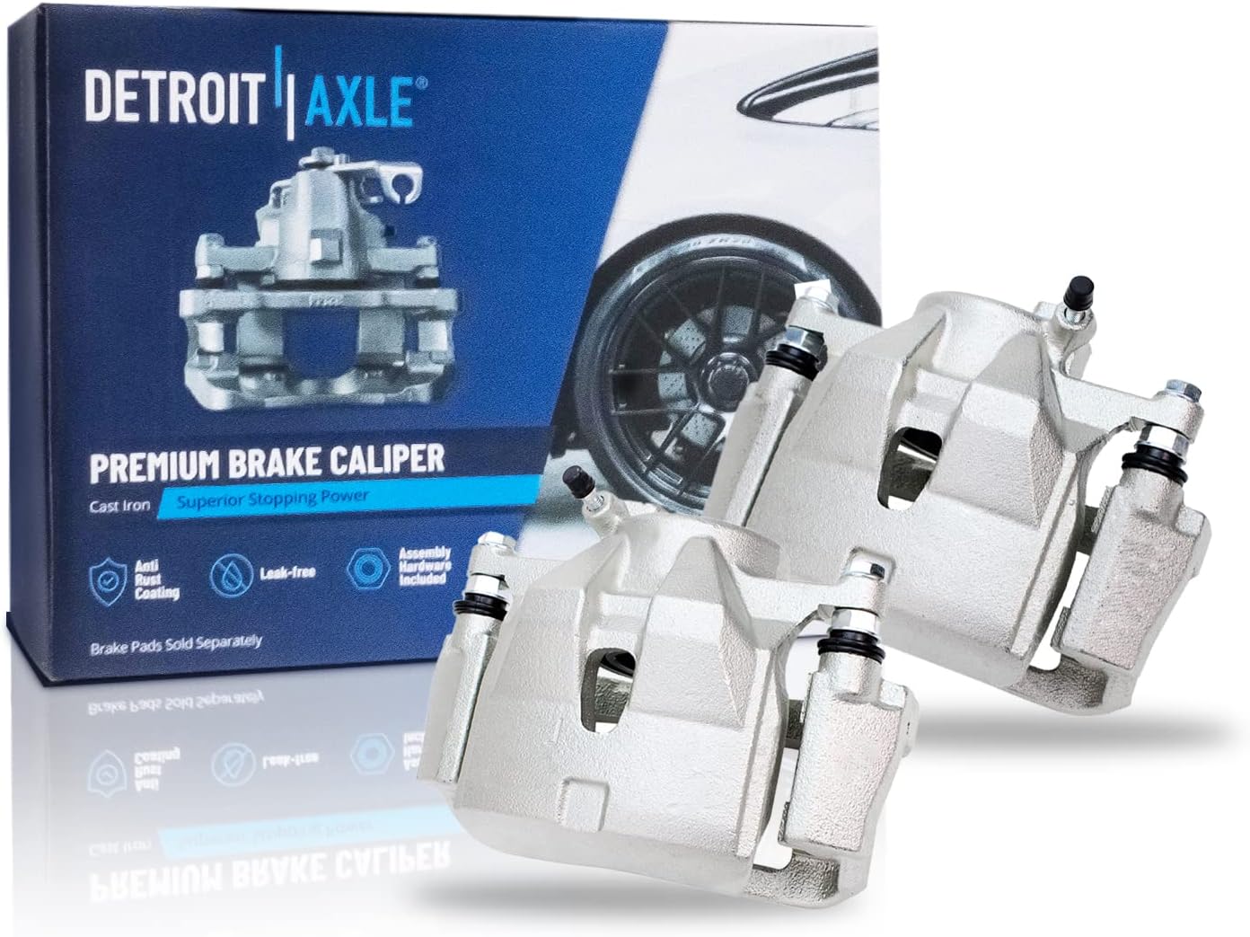 Detroit Axle - Front Brake Kit for Toyota Rav4 Prius V Scion xB Lexus HS250h Drilled & Slotted Brake Rotors Ceramic Brakes Pads Brake Calipers Replacement [10.83 inch Rotors]