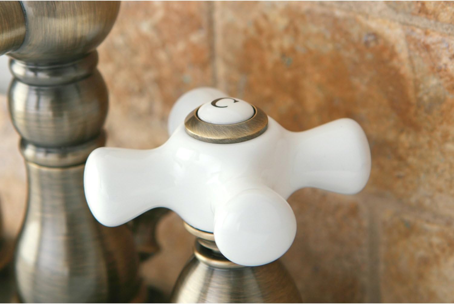 Kingston Brass KB1603PX 4 in. Centerset Bathroom Faucet, Antique Brass
