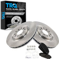 TRQ Front Ceramic Brake Pad and Rotor Set 12.99 in 5-Lug for 2016-2021 Jeep Cherokee with 330 mm Diameter Front Rotors with Dual Piston Calipers