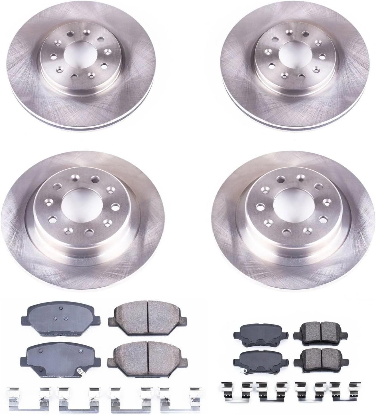 PowerStop Front and Rear Brake Kit for Buick LaCrosse 2017-18 |Regal Sportback 2018 |Regal TourX 2018-20 |GMC Terrain 2018-20 - Z17 Ceramic Brake Pads & Disc Rotors Replacement, KOE7557