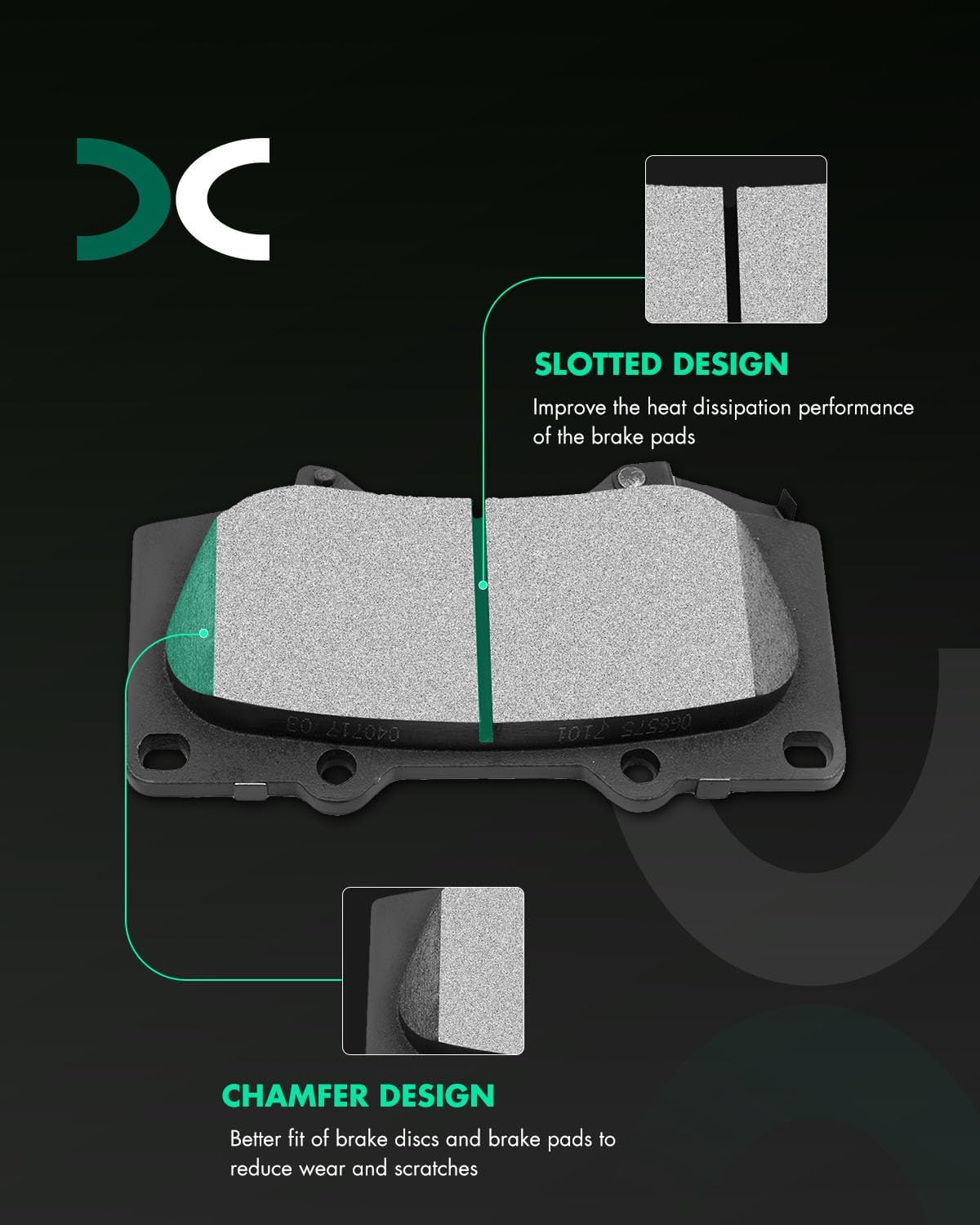 SCITOO Front 12.55' Brake Pads and Rotors Kits Fit For Toyota For Sequoia 2001-2007,For Toyota For Tundra 2000-2006