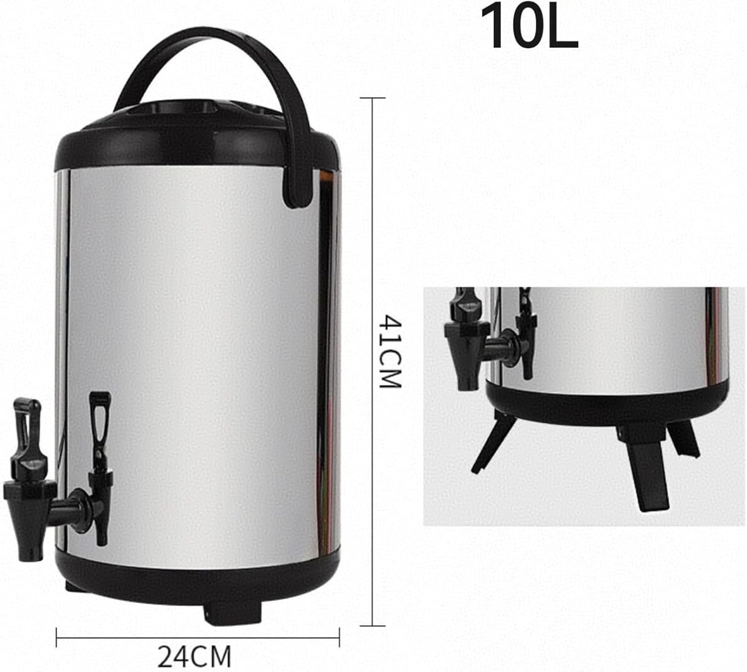 10L/12L/16L Tap Hot Water Holder, Insulated Stainless Steel Bucket, Milk Tea Barrel For Hot Water And Beverages(10L)