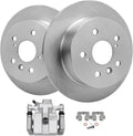 Detroit Axle - Rear Disc Brake Rotors Driver Side Brake Caliper Replacement for Toyota Camry Avalon Lexus ES350 ES300H - 3pc Set