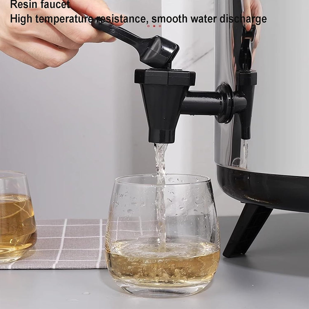 Stainless Steel Insulated Food Containers, Insulated Beverage Dispenser Hot Water Urn with Faucet Tea Dispenser for Catering (Red 8L)