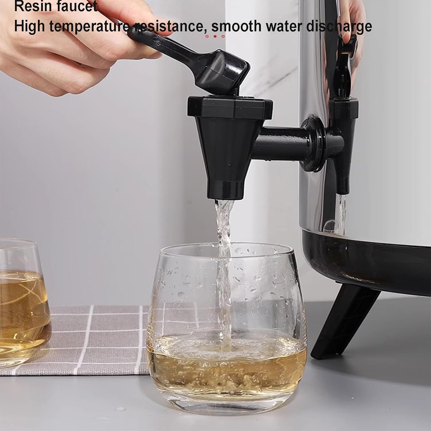 Stainless Steel Insulated Food Containers, Insulated Beverage Dispenser Hot Water Urn with Faucet Tea Dispenser for Catering (Red 12L)