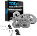 TRQ Front and Rear Brake Pad and Rotor Set Ceramic Vented Solid Rotors Compatible with 2002-2004 Honda CR-V