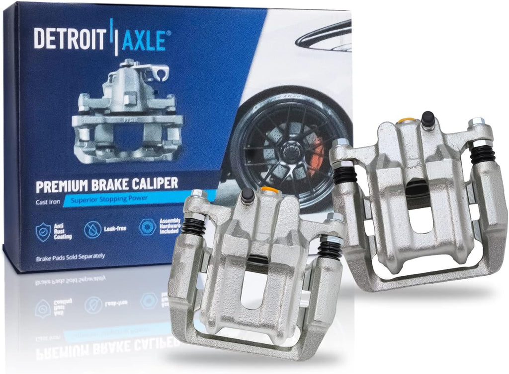 Detroit Axle - Brake Kit for 03-11 Honda Element, Front and Rear 11.10 inch Drilled & Slotted Brake Rotors Ceramic Pads Disc Brakes Calipers 2003 2004 2005 2006 2007 2008 2009 2010 2011 Replacement