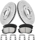 Anpulsero Brake Pads And Rotors Kit Front Compatible with 2011-2016 Kia Sportage, 2010-2015 Tucson, Automotive Replacement Brake Kits Geomet 31427 D1855-8614 Drilled And Slotted Rotors 300mm(11.8in)