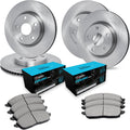 R1 Concepts Front and Rear Brake Kit Fits 2014-2015 Nissan Rogue Select| Ceramic Brake Pads and Blank Brake Rotors| 11.7' Front & 11.5' Rear