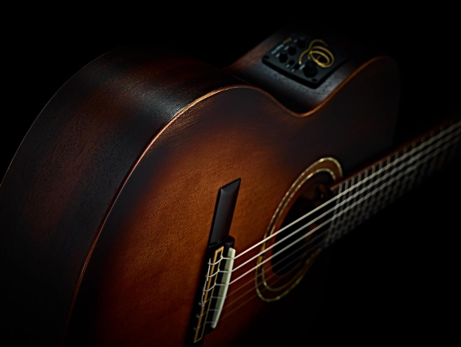 Ortega Guitars 6 String Private Room Distressed Suite Solid Top Slim Neck Acoustic-Electric Nylon Classical Guitar w/Bag, Right (DSSUITE-C/E)