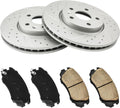 Torchbeam Front Geomet Drilled & Slotted Brake Rotor & Ceramic Brake Pads Kit Replacement 55174+D1421 Fit for 9-5,Equinox, Impala, LaCrosse, Malibu, Malibu Limited, Regal, Terrain