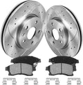 Front Brake Pads And Rotors Kit Compatible With 2011-2015 Chevrolet Cruze, 2012-2017 Sonic, 55185 D1522-8697 Automotive Replacement Brake Kits Drilled And Slotted Rotors 276mm(10.9in)