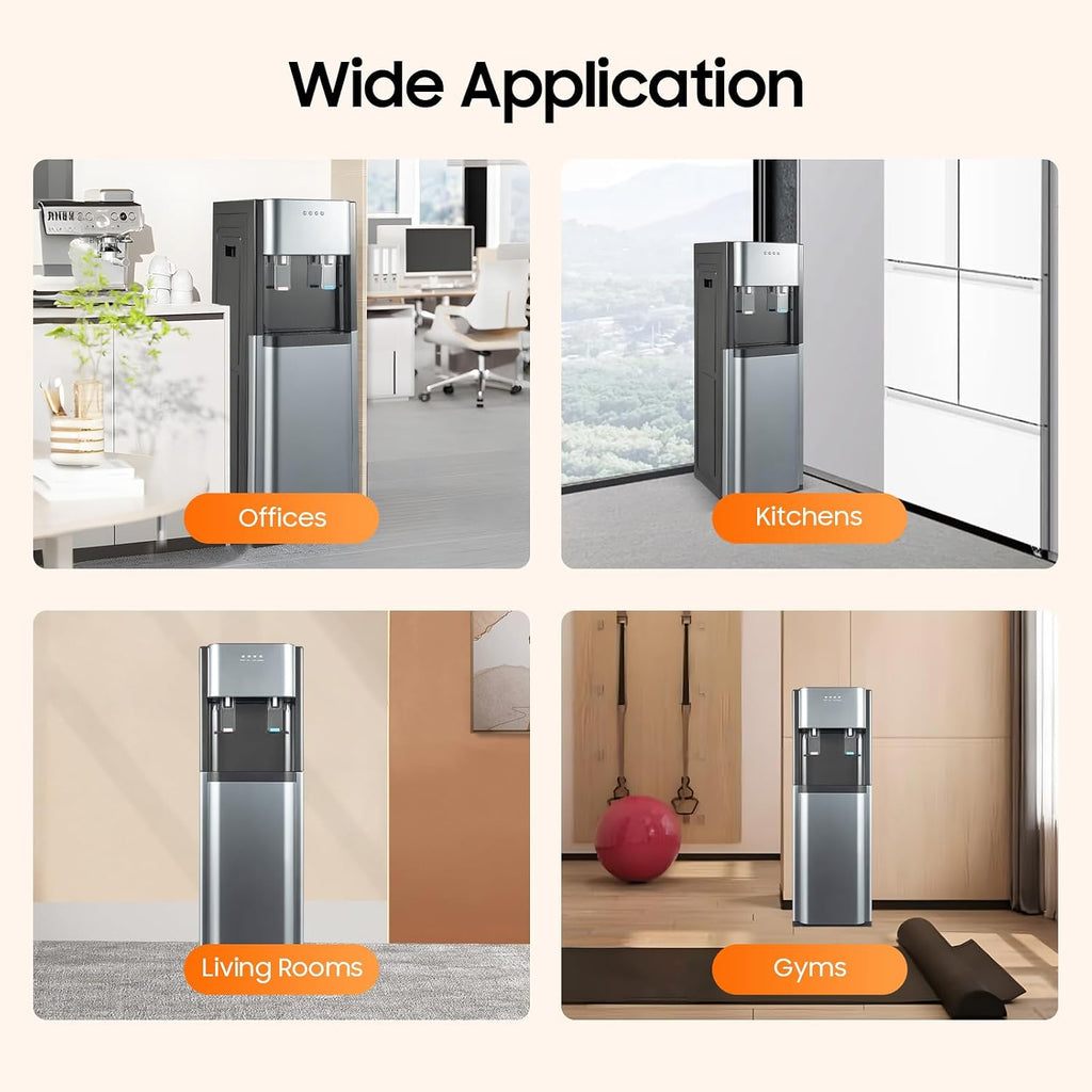 Hot Cold Water Dispenser for 5 Gallon Bottle, 5 Gallon Bottom Loading Water Dispenser,Fashion 5 Gallon Water Dispenser Bottom Load for Home,Office，Dormitory (Dark Gray)