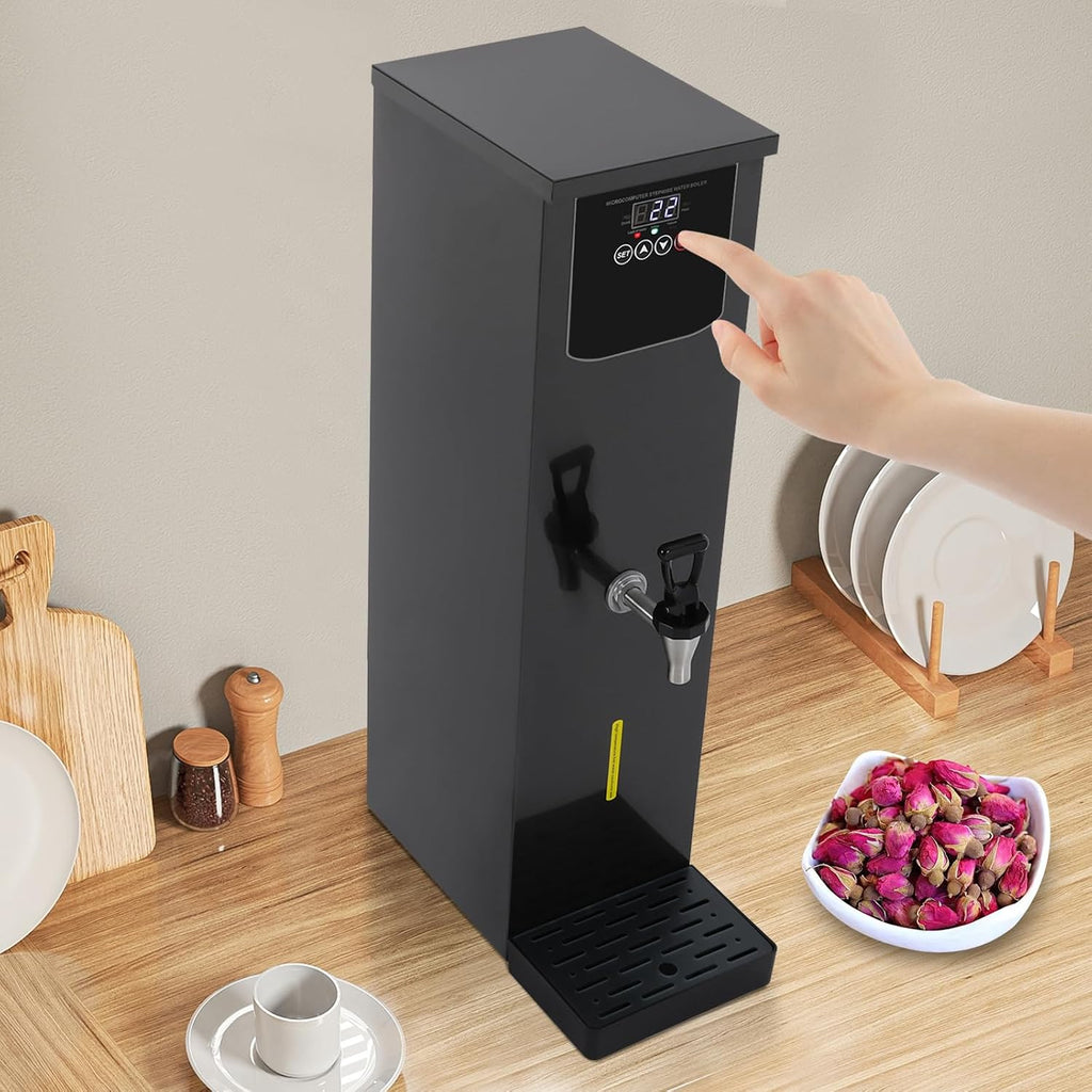 30L/7.93Gal Commercial Commercial Hot Water Boiler, Electric Countertop Dispenser, Step-heating Temperature Control 86°F-206°F, for Tea Coffee Office Restaurant, 3000W