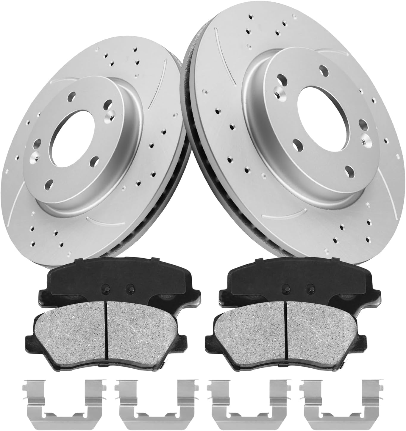 Anpulsero Front Automotive Replacement Brake Kit, Brake Rotors Ceramic Brake Pads Compatible with 2011-2016 Hyundai Elantra, 2012-2017/2019-2021 Hyundai Veloster|Geomet Coated|280mm(11in)