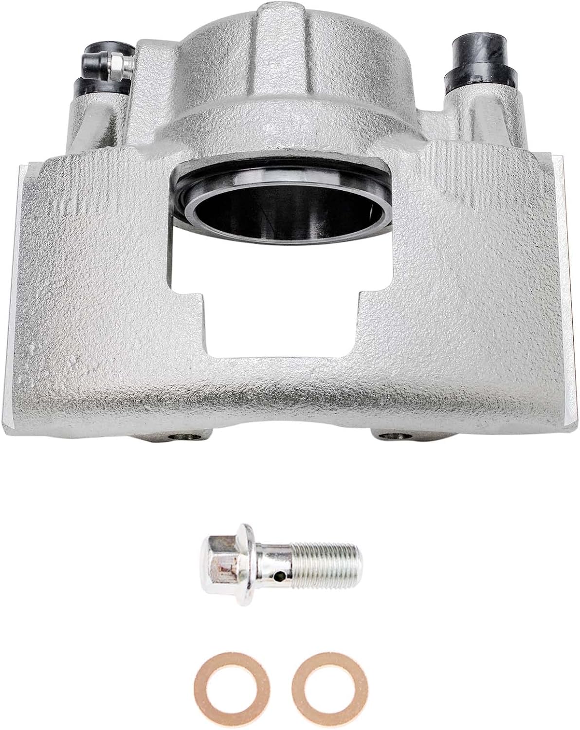 Detroit Axle - Front Brake Kit for Chevrolet K1500 K2500 GMC K1500 K2500 Pickup Tahoe, Drilled & Slotted Disc Brake Rotors Ceramic Brake Pads Driver Side Brake Caliper Replacement