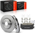 A-Premium 12.8 inch (325mm) Front Vented Disc Brake Rotors + Ceramic Pads Kit Compatible with Select Ford, Lincoln Models - Explorer 2011-2019, Taurus/MKT 2010-2019, Flex 2009-2019, MKS 2009-2012