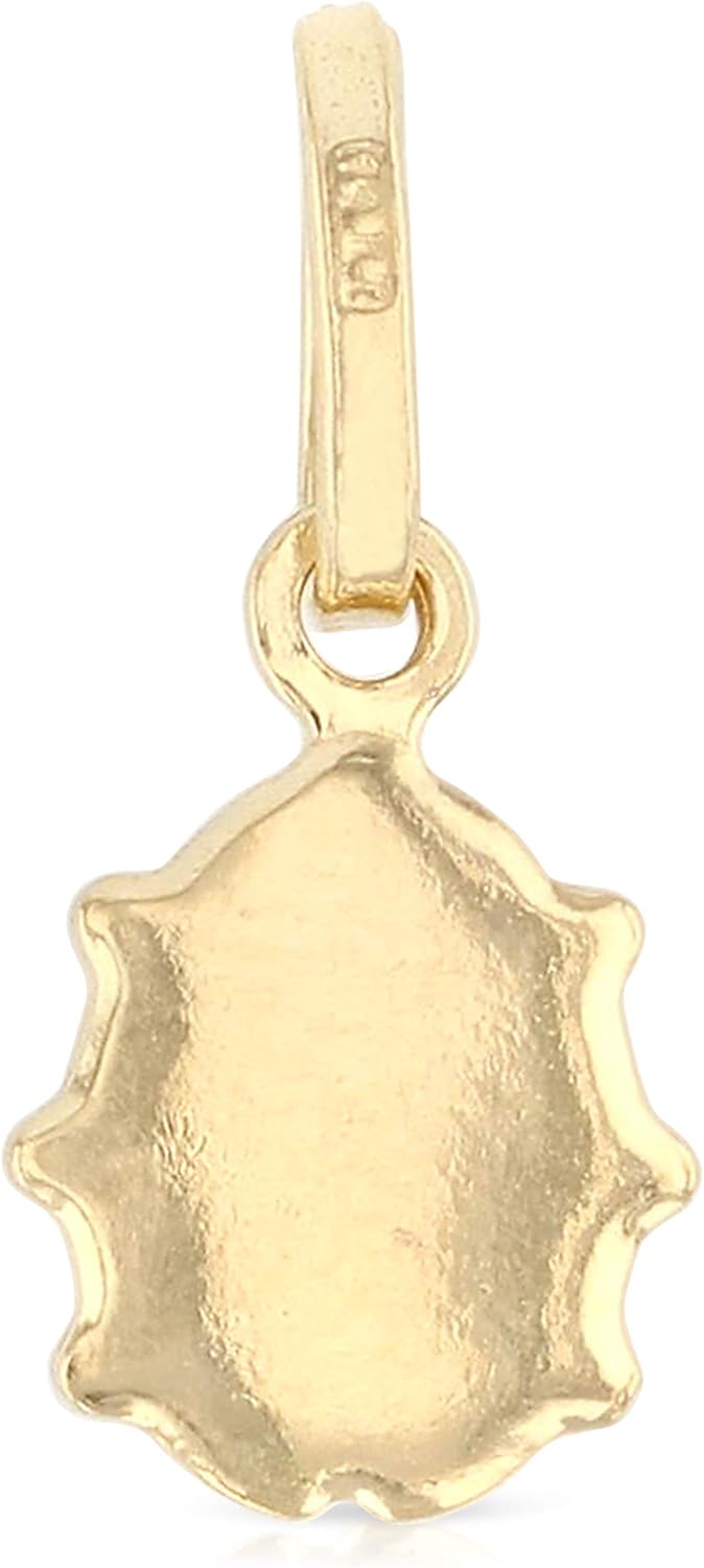 Ioka - 14K Yellow Gold Lady Bug Colored Enamel Lucky Charm Tiny Pendant For Necklace or Chain