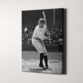 Babe Ruth Home Run 1920s MLB New York Yankees Baseball Canvas Wall Art Print | Iconic Posters, Pictures, Painting, Canvas Wall Art Gifts and Home Decor (36' x 48' x 1.5')