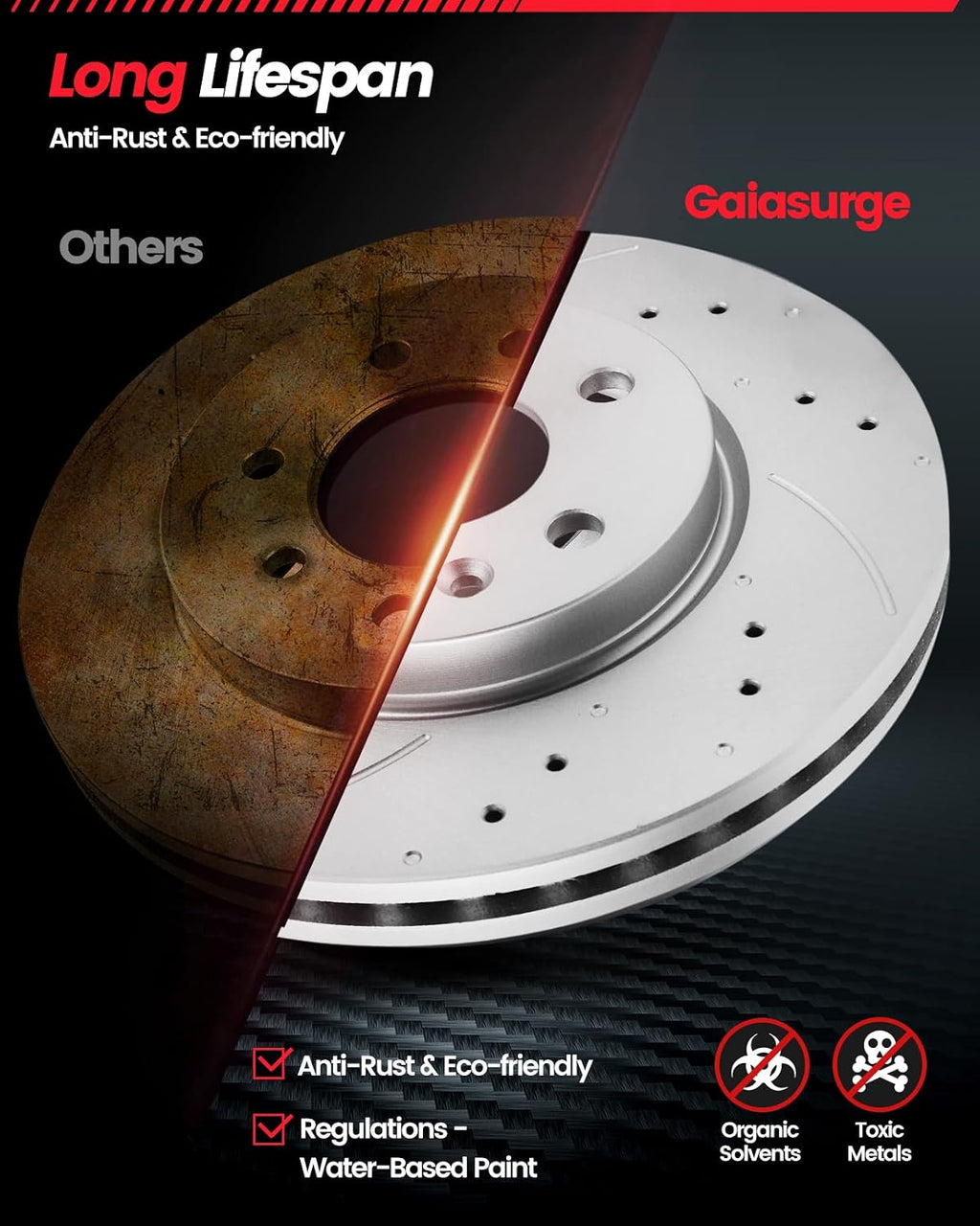 Brake Pads And Rotors Kit Compatible With 2012-2021 Jeep Grand Cherokee, 2022 WK, Front Automotive Replacement Brake Kits 53064 D1629-8655 Drilled And Slotted Rotors Geomet 350mm(13.8in)