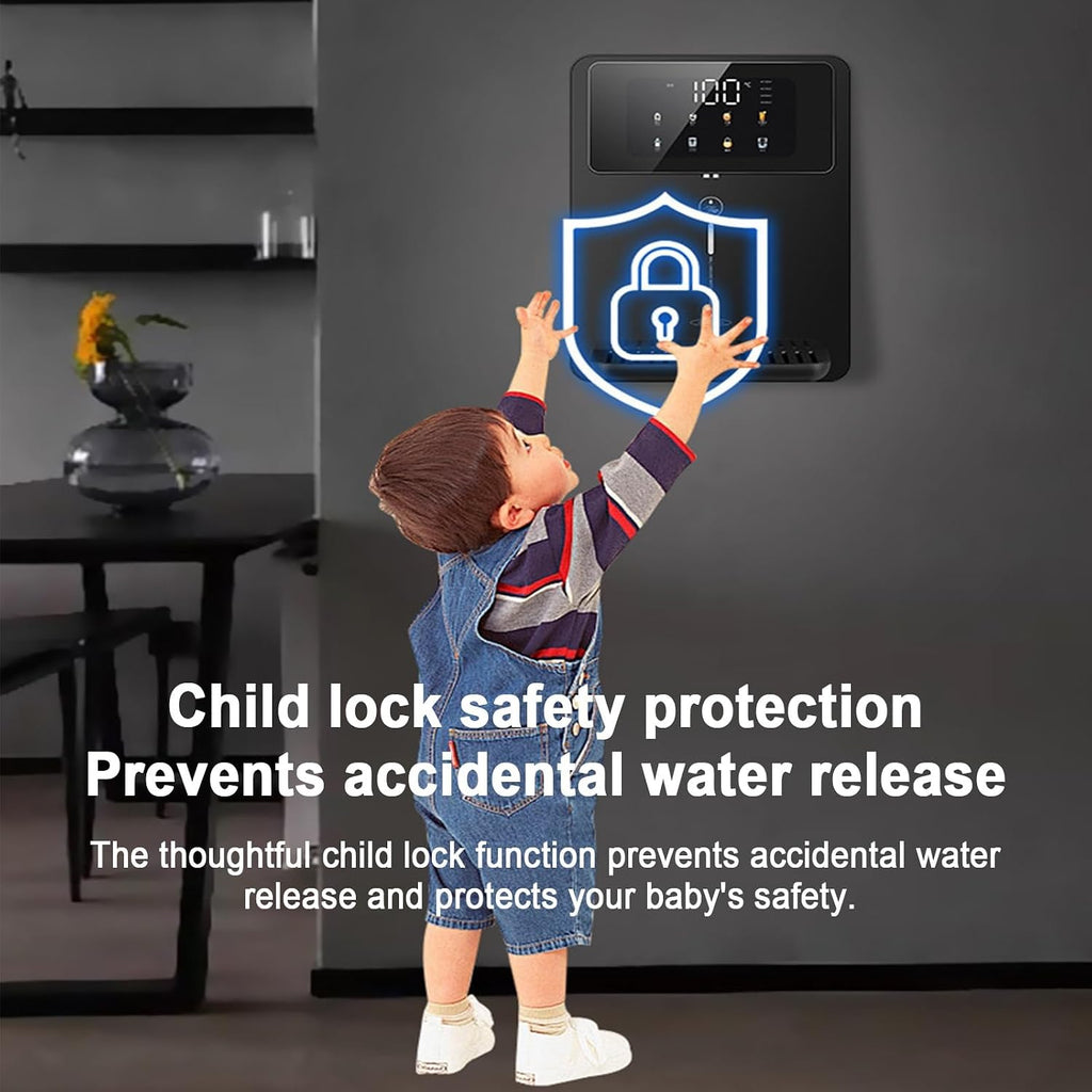 Home Wall Mounted Water Dispenser,with Electronic Child Lock, Touch Screen, for Office, Commercial Canteens(White)