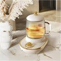 600Ml Glass Electric Kettle 220V Household Pot Automatic Electric Mini Water Kettle Cute Portable 400W Outdoor Tea Pot,for Tea and Coffee,White,A