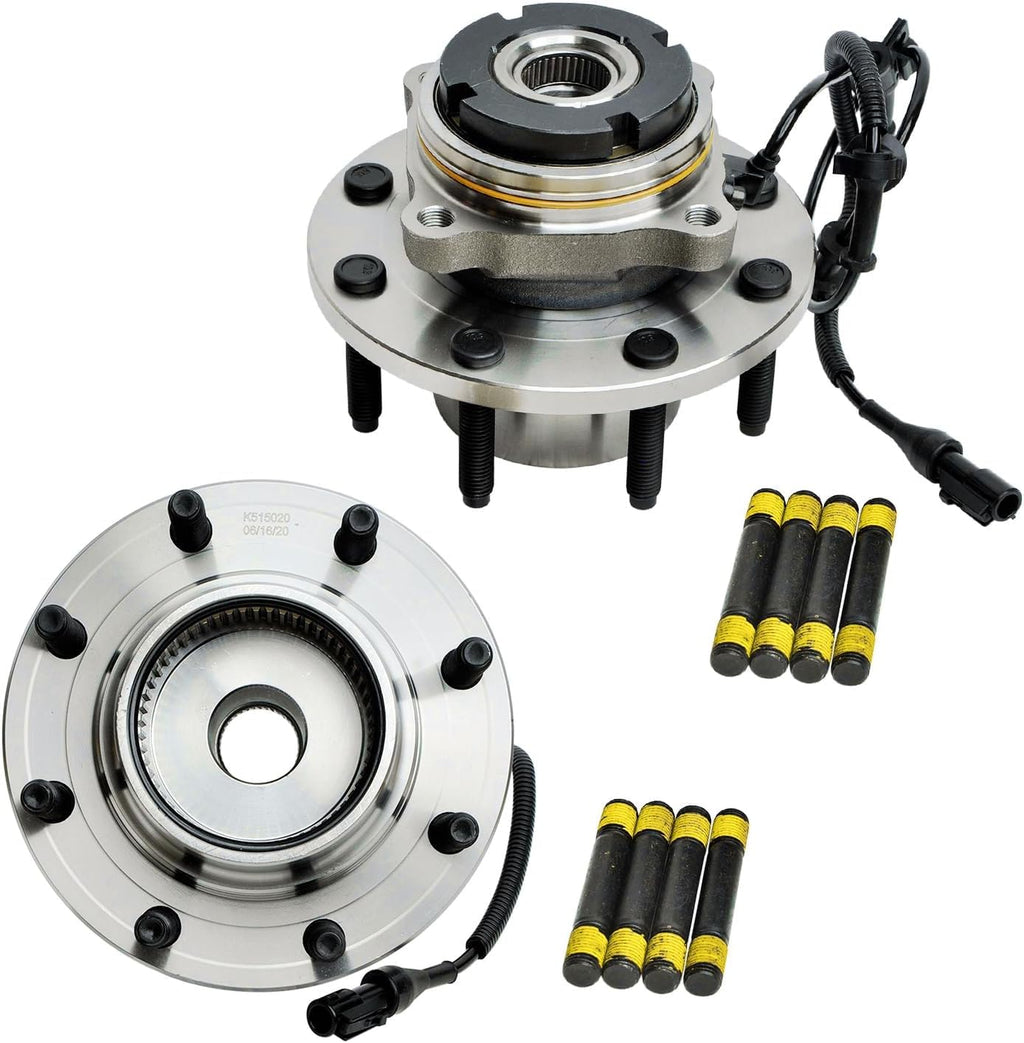Detroit Axle - Wheel Bearing Hubs Brake Kit for 1999-2004 Ford F-250 F-350 Super Duty 2000-2002 Excursion Front Rear Brake Rotors Brakes Pads Front Wheel Bearing Hubs Replacement : 13.03' inch Rotor