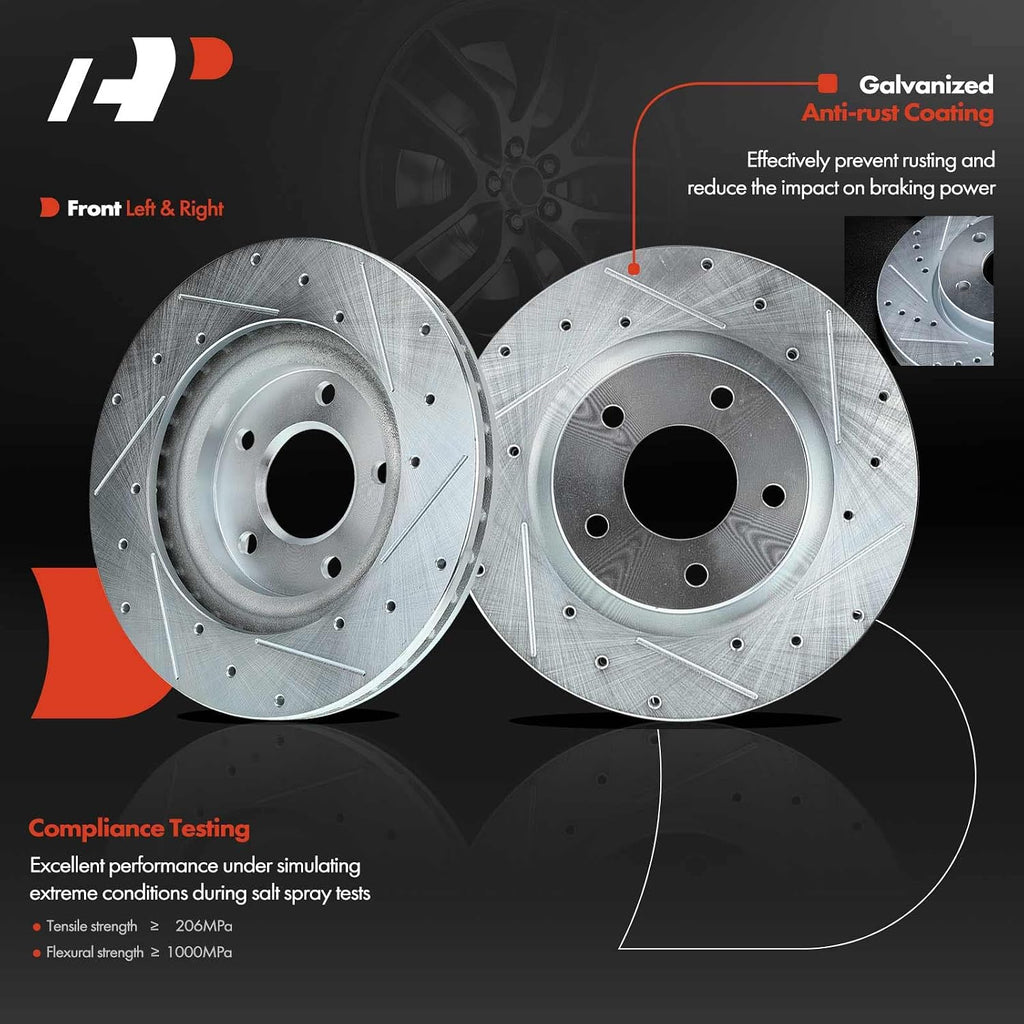 A-Premium Front and Rear Brake Rotors + Ceramic Pads Kit Compatible with Select Chrysler, Dodge, Jeep and Mitsubishi Models-200, Sebring, Compass, Lancer, Avenger, Patriot, Outlander, Outlander Sport