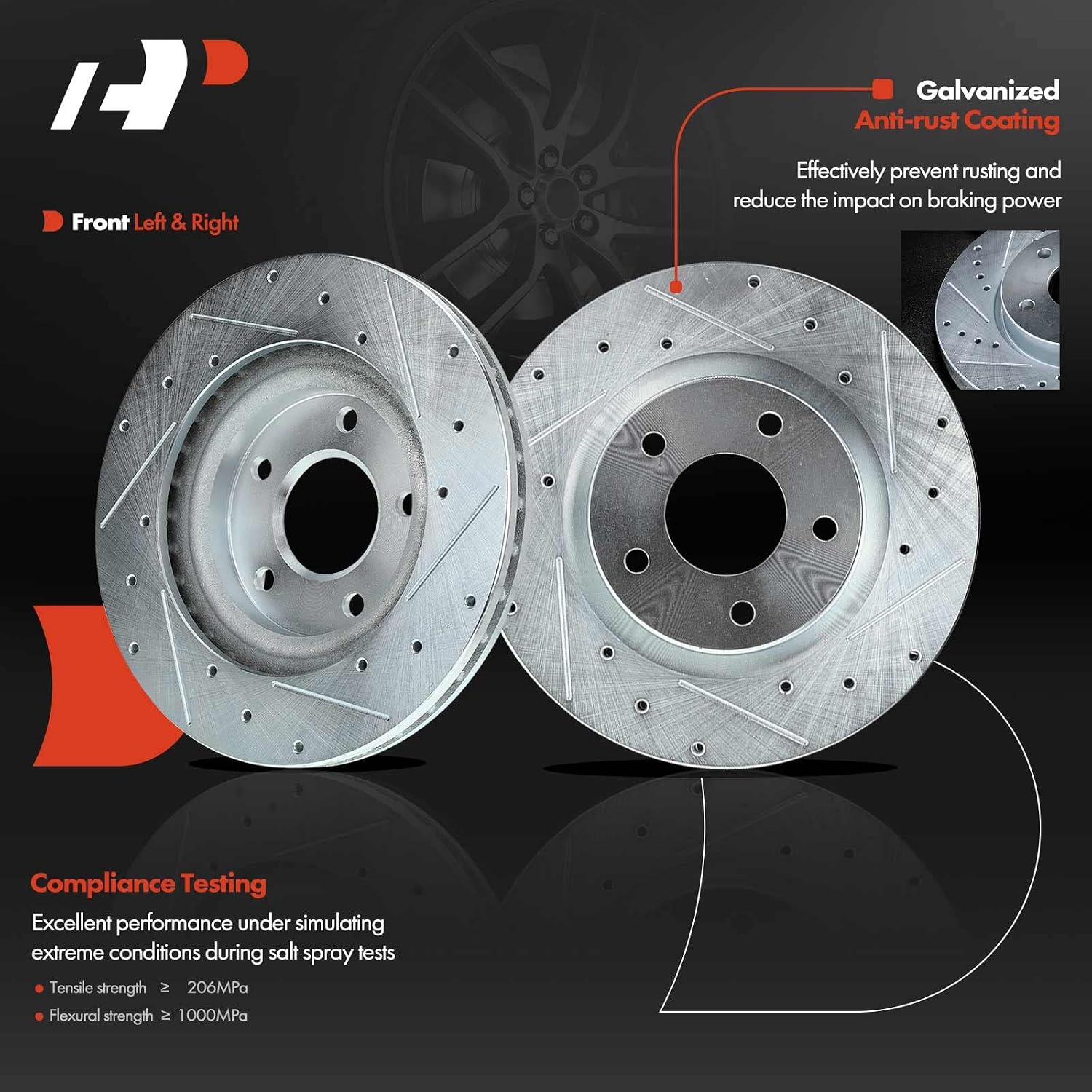 A-Premium Front and Rear Brake Rotors + Ceramic Pads Kit Compatible with Select Chrysler, Dodge, Jeep and Mitsubishi Models-200, Sebring, Compass, Lancer, Avenger, Patriot, Outlander, Outlander Sport