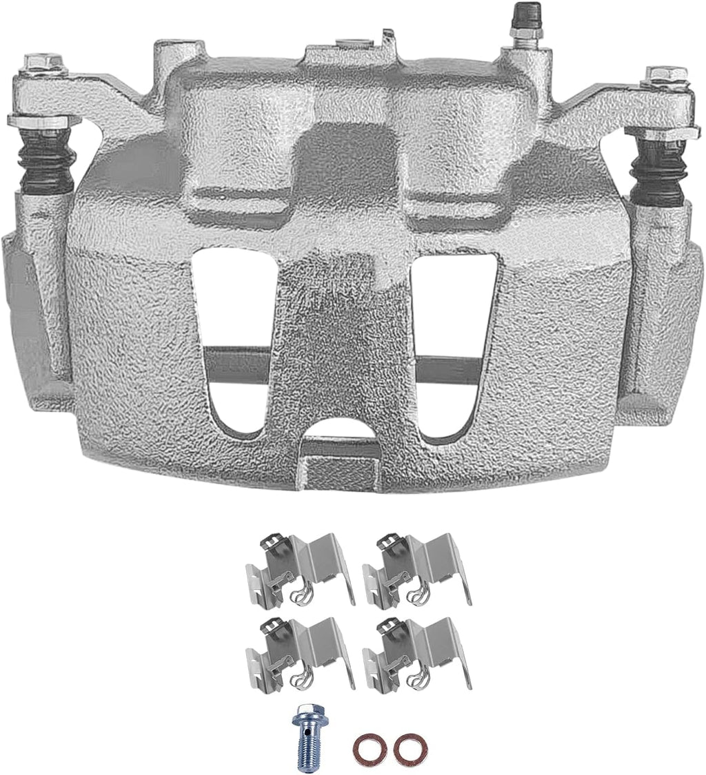 Detroit Axle - Front Brake Kit for Chrysler Town & Country Pacifica Voyager Dodge Grand Caravan Ram C/V Drilled & Slotted Brake Rotors Brake Pads Left Brake Caliper Replacement