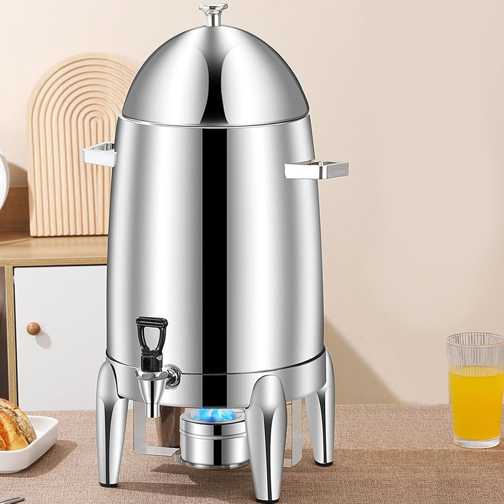 19L Stainless Steel Beverage Dispenser Commercial Juice Dispenser Beverage Dispenser with Faucet Hot Water Urn Coffee Chafer Urn