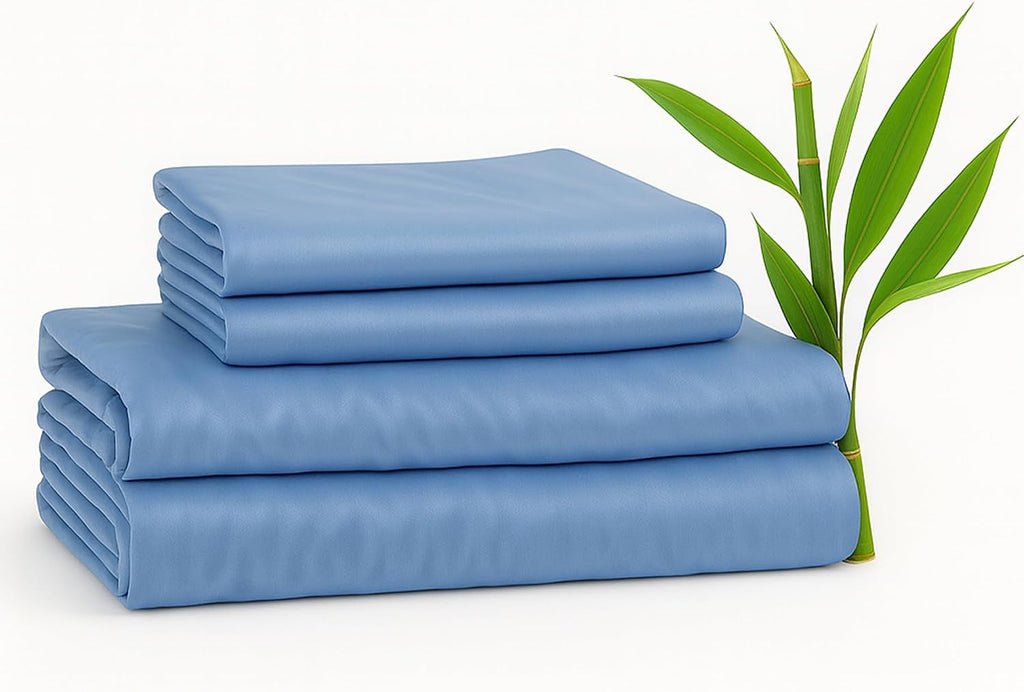 BedVoyage - Viscose from Bamboo Split King Size Sheets Set - Luxury 5pc King Sheet Set - Cooling Bed Sheets 18' Deep Pocket - Ultra Soft Sheet and Pillowcase Sets -Ocean