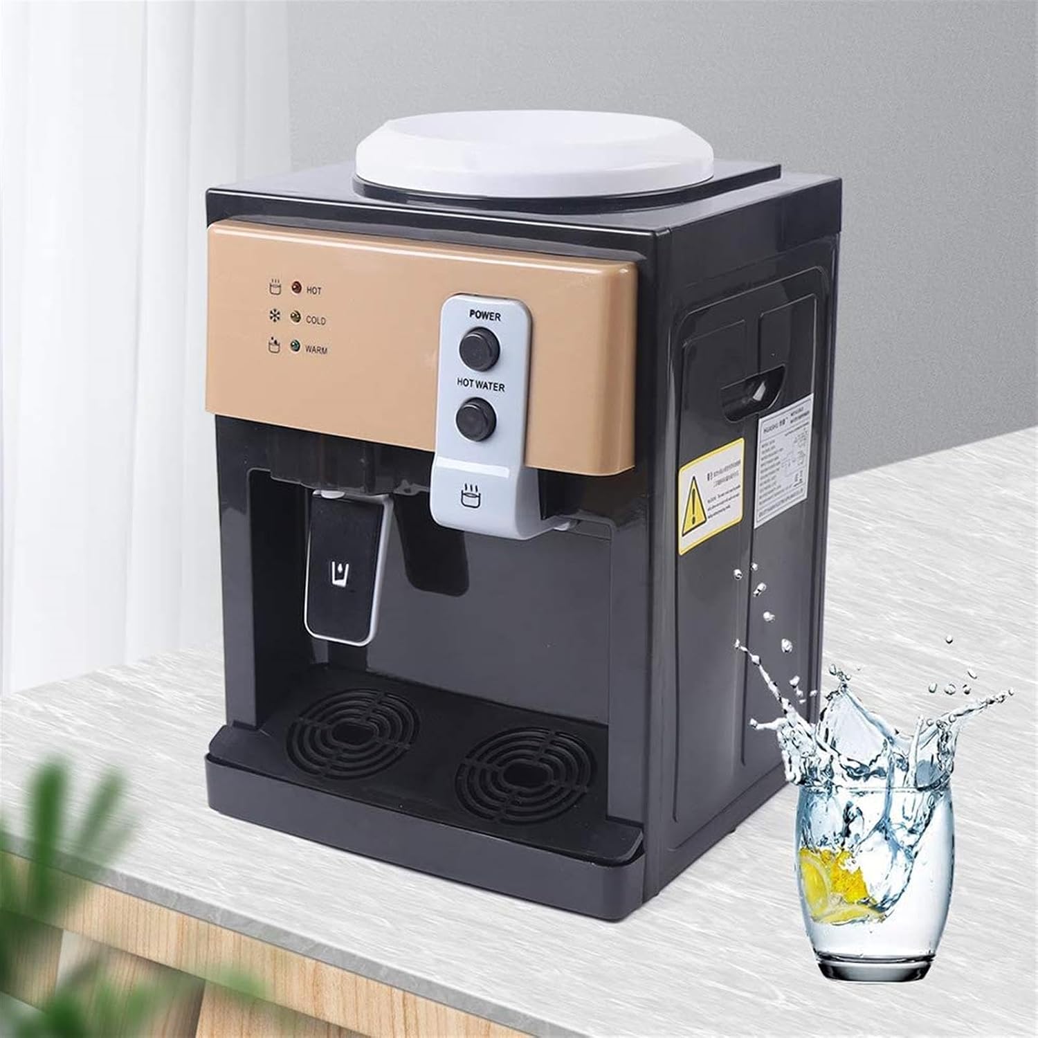 Water Dispenser Electric Countertop Water Dispenser - Hot and Cold, Room Temperature, 3 to 5 Gallon, No Refrigeration, Brown Color(No Refrigeration)