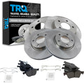 TRQ Front and Rear Brake Pad and Rotor Set Ceramic Vented Solid Rotors Compatible with 2004-2005 Mazda 3
