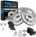TRQ Front and Rear Brake Pad and Rotor Set Ceramic Compatible with 1994-1998 Ford Mustang