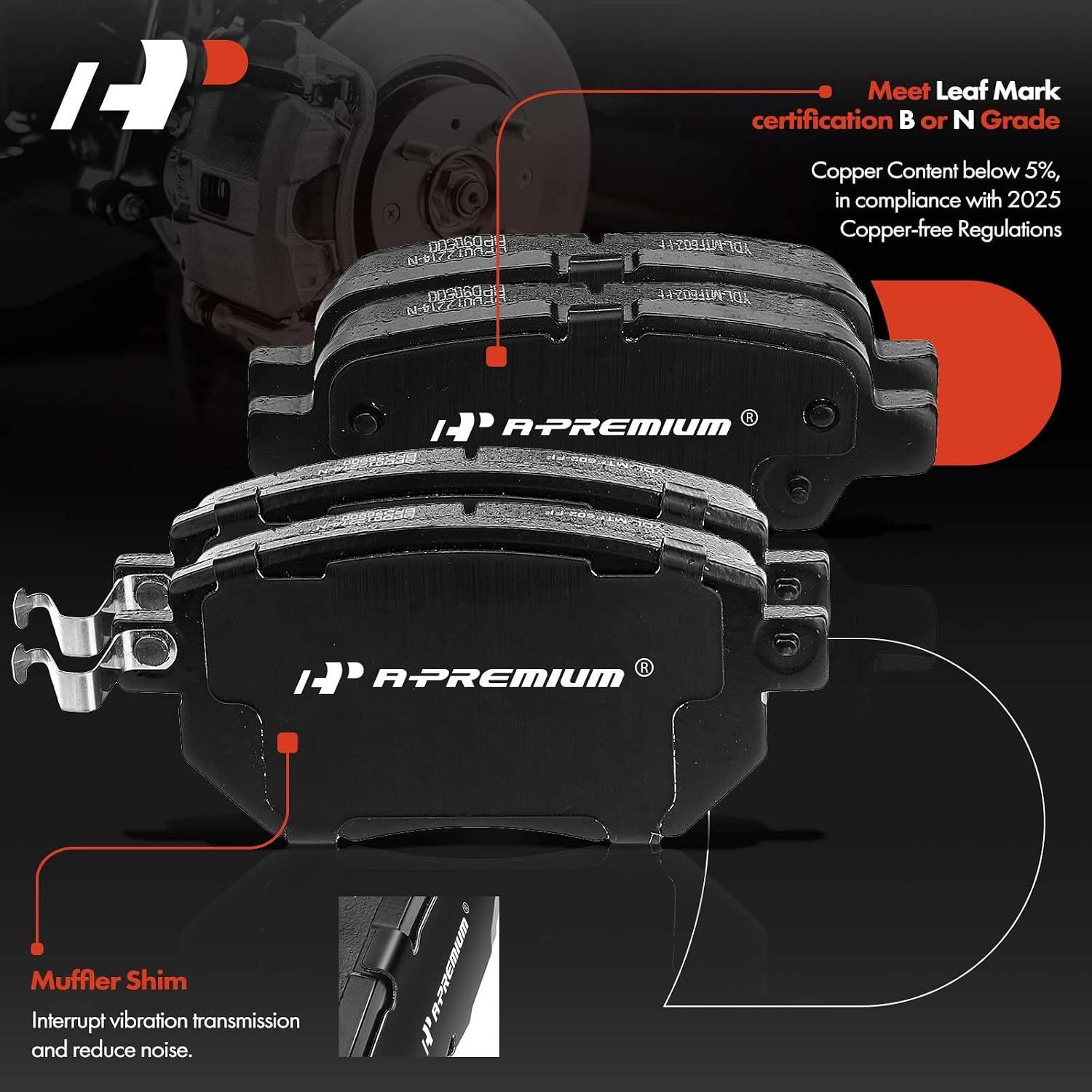 A-Premium Front and Rear Drilled and Slotted Disc Brake Rotors + Ceramic Pads Kit Compatible with Select Nissan Models - Altima 2006, Maxima 2004-2008, 12-PC Set