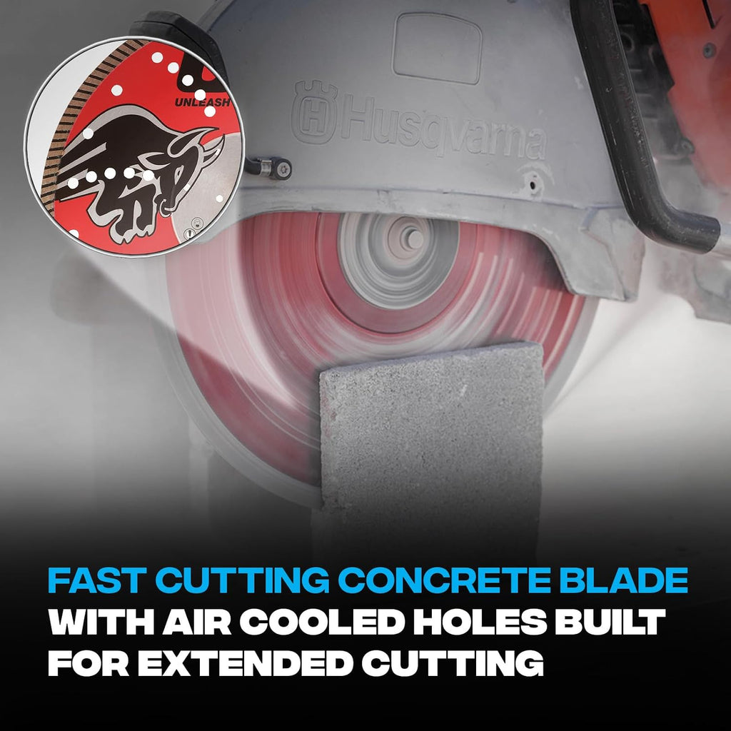 OX Tools 12 inch Universal Dry/Wet Cutting Diamond Blade for Concrete Saw, Cuts Concrete, Granite, Metal, Natural Stone, and Tiles - 20mm - 1 inch Bore, Continuous Turbo Segments, OX-PU10-12