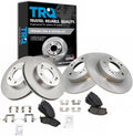 TRQ Front and Rear Brake Pad and Rotor Set Ceramic Vented Solid Rotors Compatible with 2001 Nissan Maxima 2001 Infiniti I30