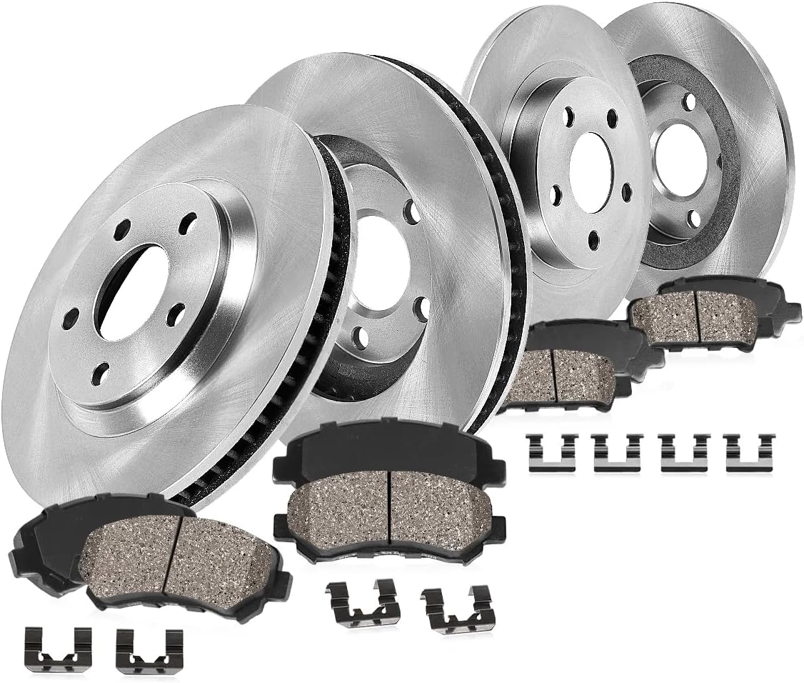 Callahan Brake Parts Front and Rear Brake Kit For Subaru Legacy 2005-09 - Disc Rotors with Ceramic Brake Pads + Hardware, EBYK017878