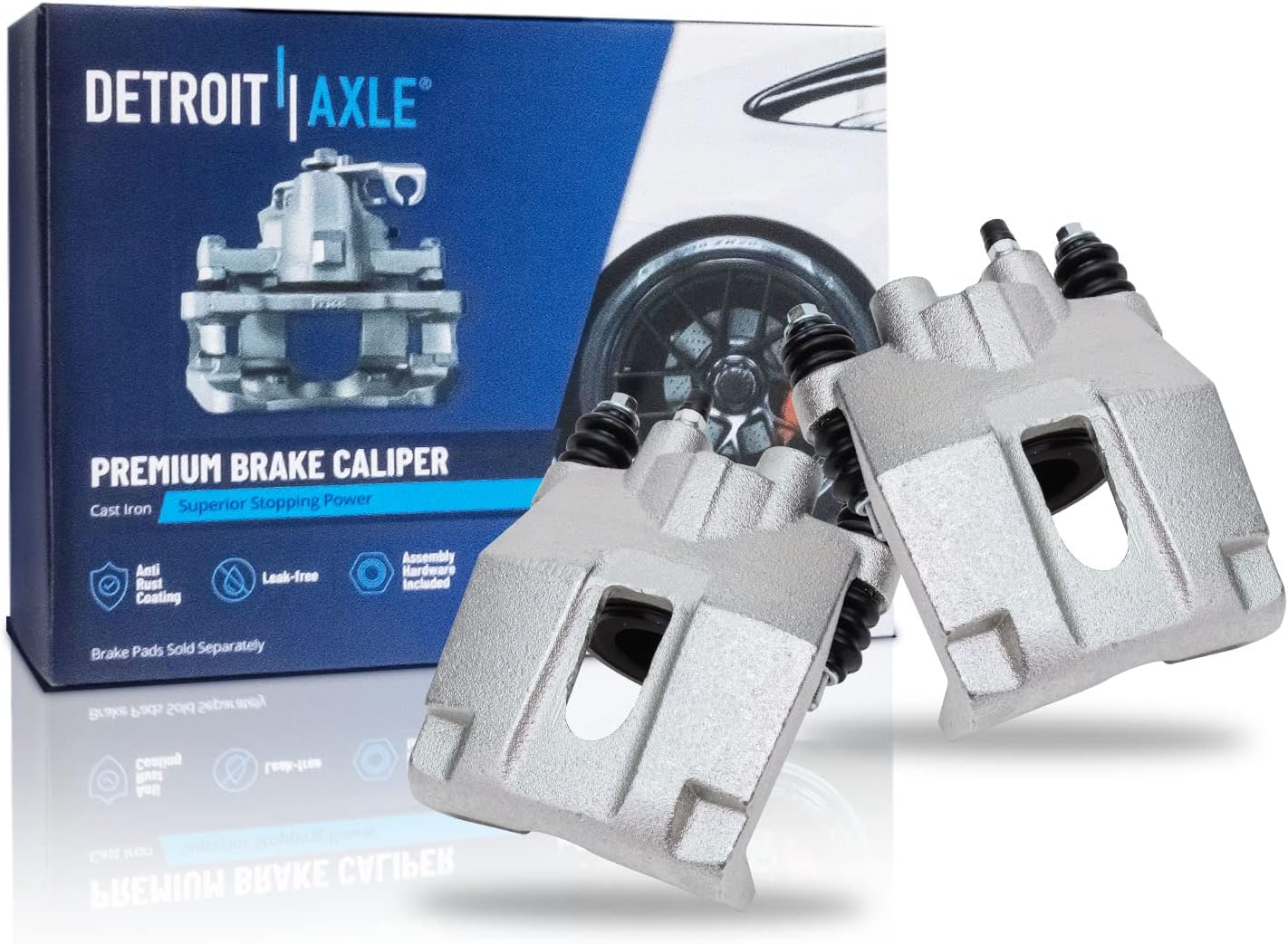 Detroit Axle - Brake Kit for 4WD Ford F-150 Lincoln Mark LT Drilled & Slotted Brake Rotors Ceramic Brakes Pads Brake Calipers 2005 2006 2007 2008: 12.99' inch Front and 13.70' inch Rear Rotors