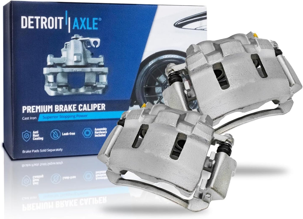 Detroit Axle - 4WD Brake Kit for 2000-2004 Ford F-250 F-350 Super Duty 00-05 Excursion 13.03' inch Front & 12.83' inch Rear Drilled Slotted Brake Rotors Brakes Pads Replacement Brake Calipers