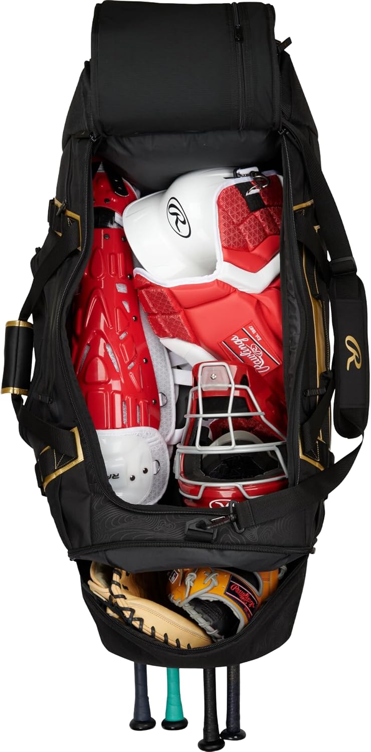 Rawlings | GOLD COLLECTION DUFFEL Equipment Bag | Baseball/Softball | Standard + XL Sizes