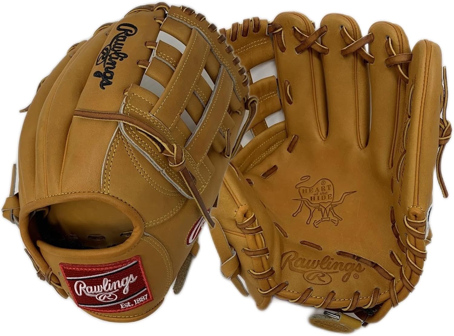 Rawlings Heart of The Hide Baseball Glove Pro Stiff & Standard Fit Models | Classic Colors | Sizes 11.5' - 12.75' | Multiple Styles (Tan | NP4 | H Web, 11.5' | Infield, Right Hand Throw)