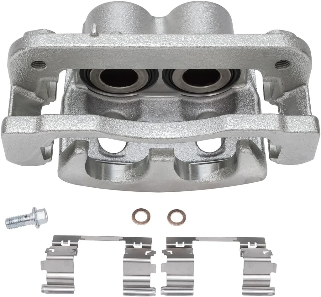 Detroit Axle - Front Brake Kit for 2008-2018 Chevy Silverado 1500 GMC Sierra 1500, Tahoe Avalanche, Yukon XL Suburban Express Savana 1500, Cadillac Escalade, Right Brake Caliper, Ceramic Brakes Pads